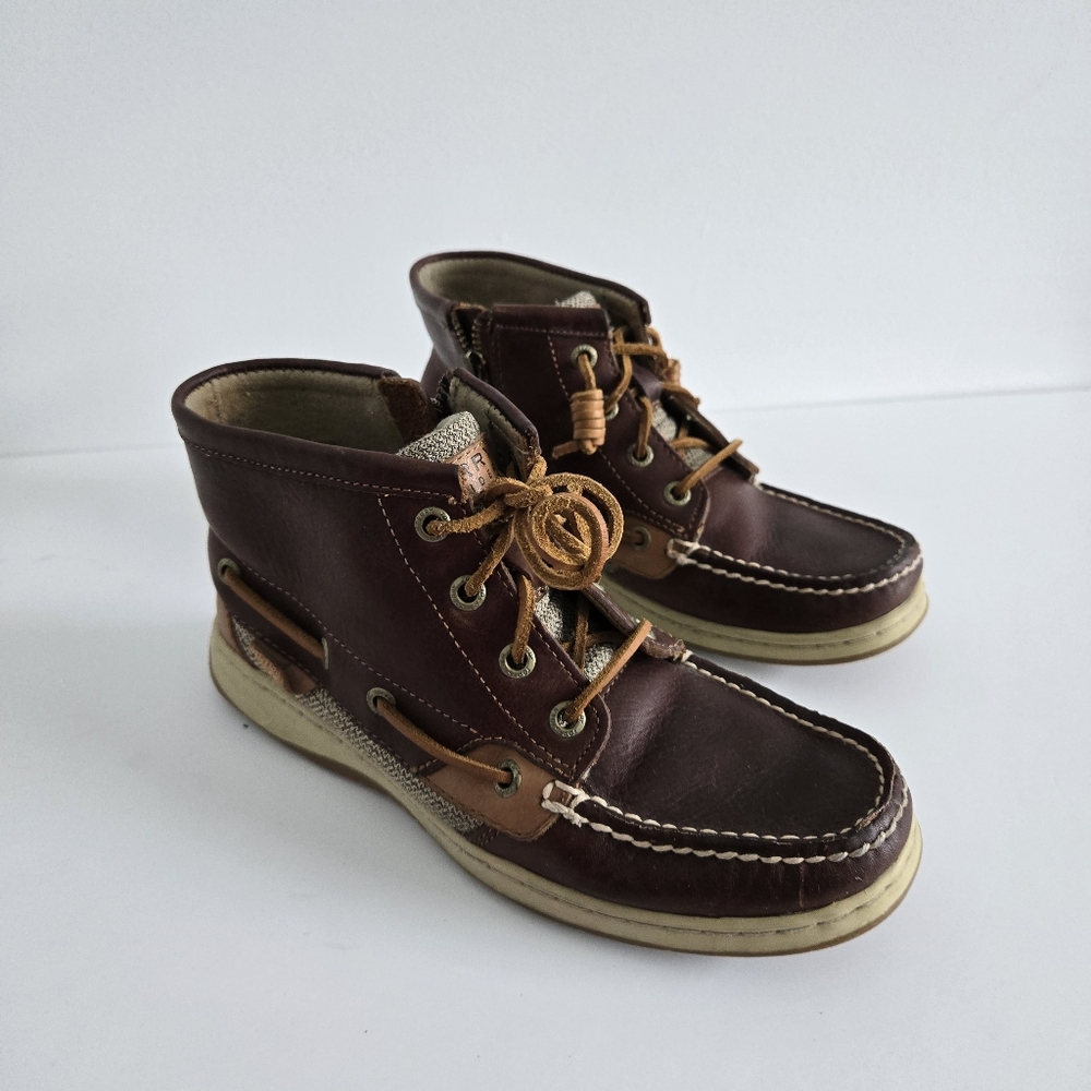 Sperry Top Sider STS90118 Brown Leather Ankle Boots Size 7M